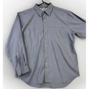 TravelSmith Vented Fishing Hiking Shirt Mens XL Blue Long Sleeve Polyester